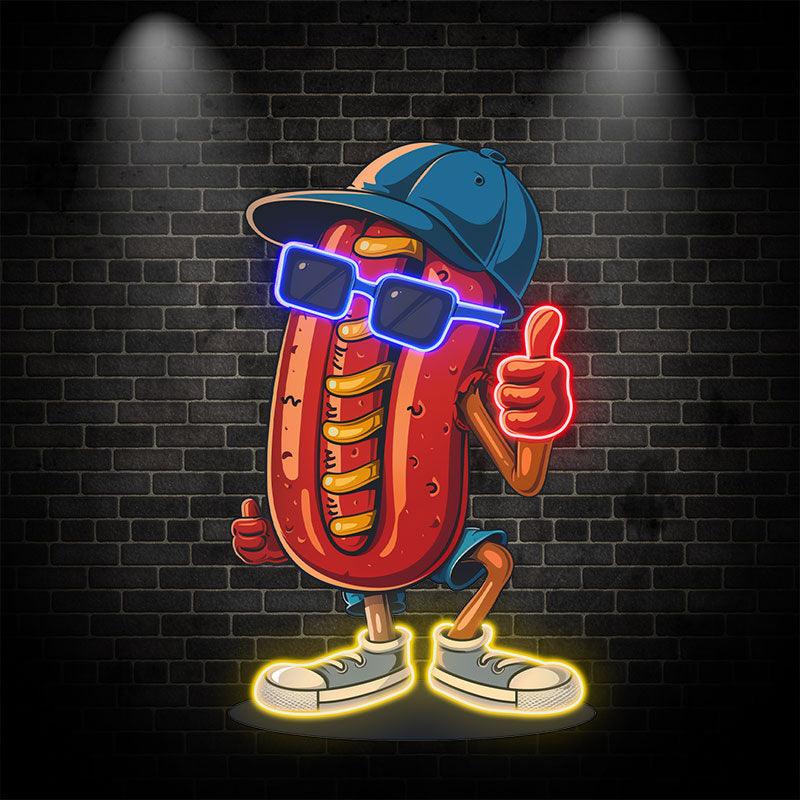 Cool Hot Dogs: Wearing Hats Sunglasses LED neon sign by NeonCS