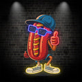 Cool Hot Dogs: Wearing Hats Sunglasses LED neon sign by NeonCS
