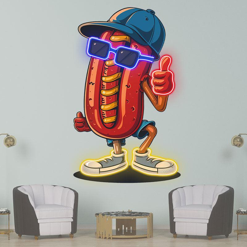 Cool Hot Dogs: Wearing Hats Sunglasses LED neon sign product image