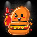 Happy Burger: Holding the Ketchup and LED neon sign by NeonCS