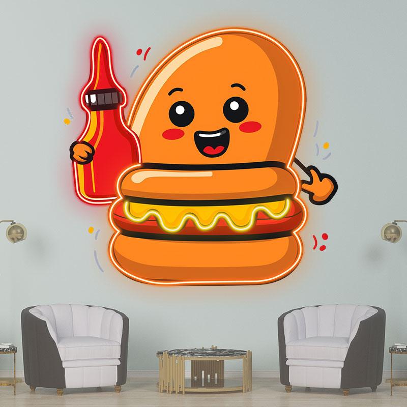Happy Burger: Holding the Ketchup and LED neon sign product image