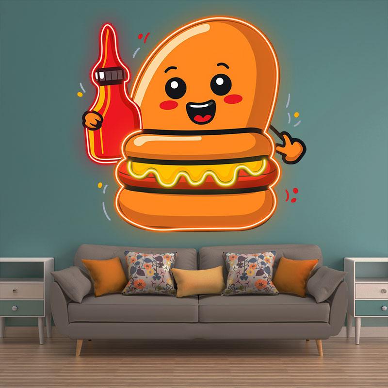 Happy Burger: Holding the Ketchup and LED neon sign product image