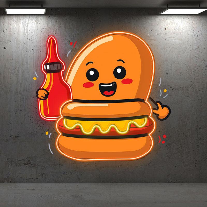 Happy Burger: Holding the Ketchup and LED neon sign product image