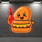 Happy Burger: Holding the Ketchup and LED neon sign product image