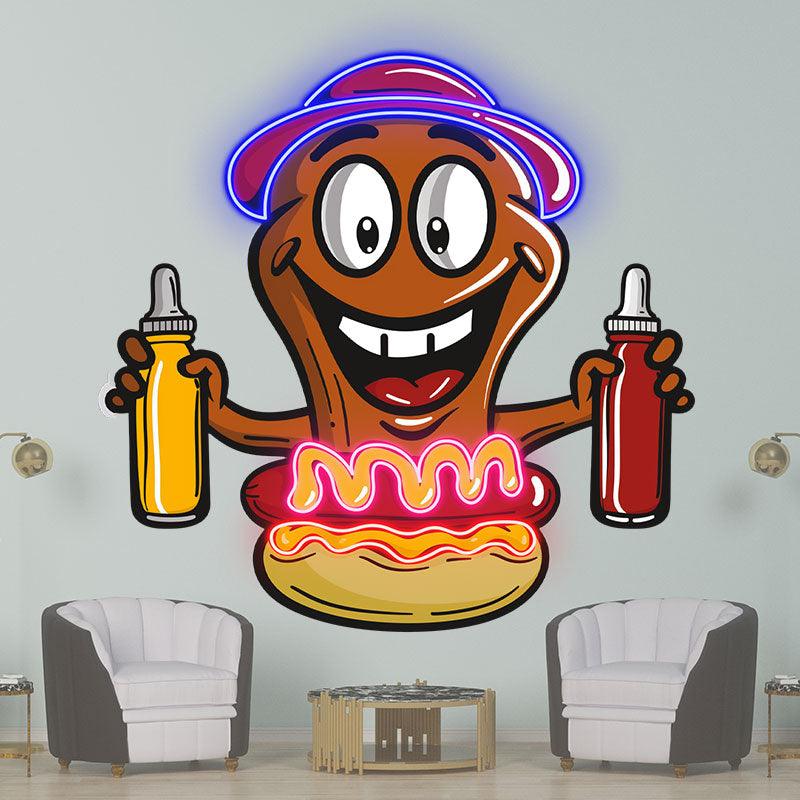 Hot Dog Buddy: Happy and Ready for a LED neon sign product image