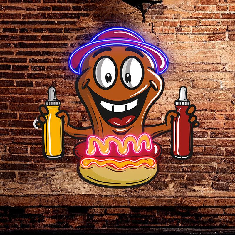 Hot Dog Buddy: Happy and Ready for a LED neon sign product image