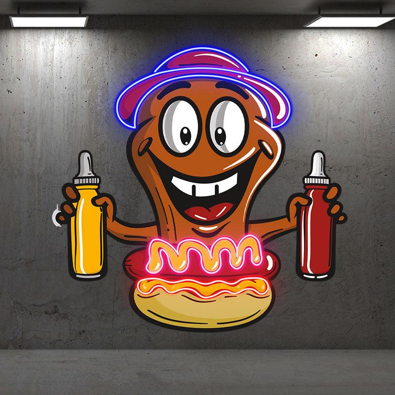 Hot Dog Buddy: Happy and Ready for a LED neon sign product image
