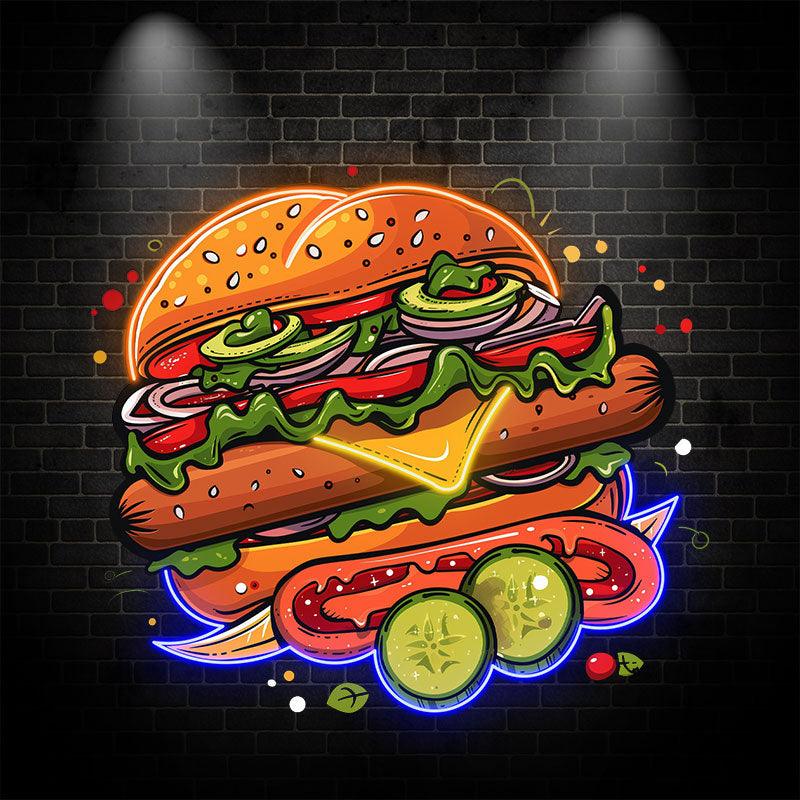 Tasty Burger - Creative with Multiple LED neon sign by NeonCS
