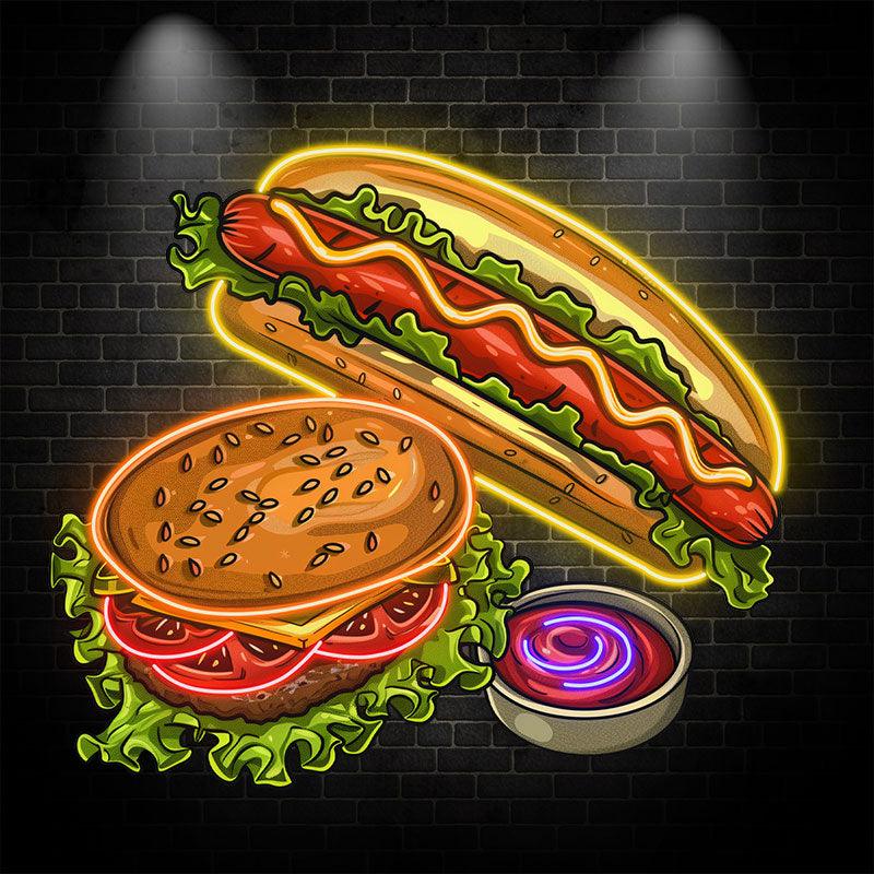 Creative Hot Dog Burger - a Delicious LED neon sign by NeonCS