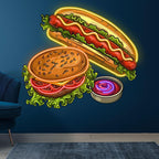 Creative Hot Dog Burger - a Delicious LED neon sign product image