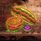 Creative Hot Dog Burger - a Delicious LED neon sign product image
