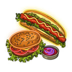 Creative Hot Dog Burger - a Delicious LED neon sign product image