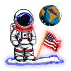 Astronaut Space - with American Flag & LED neon sign product image