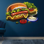 Bountiful Burger Feast - Hot Dogs and LED neon sign product image