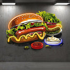 Bountiful Burger Feast - Hot Dogs and LED neon sign product image