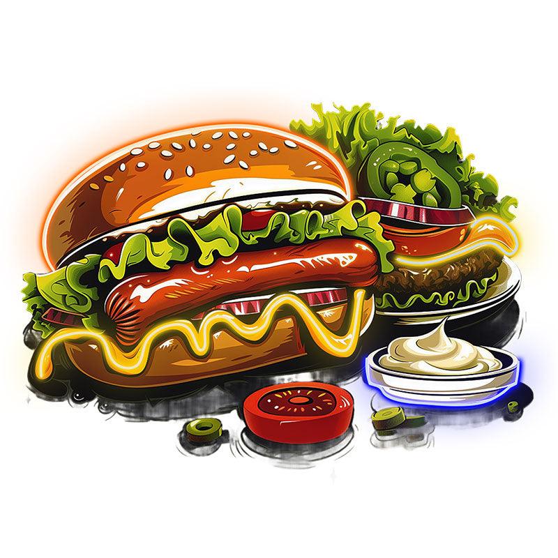 Bountiful Burger Feast - Hot Dogs and LED neon sign product image