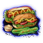 Tasty Burger - Double Hot Dogs with LED neon sign product image