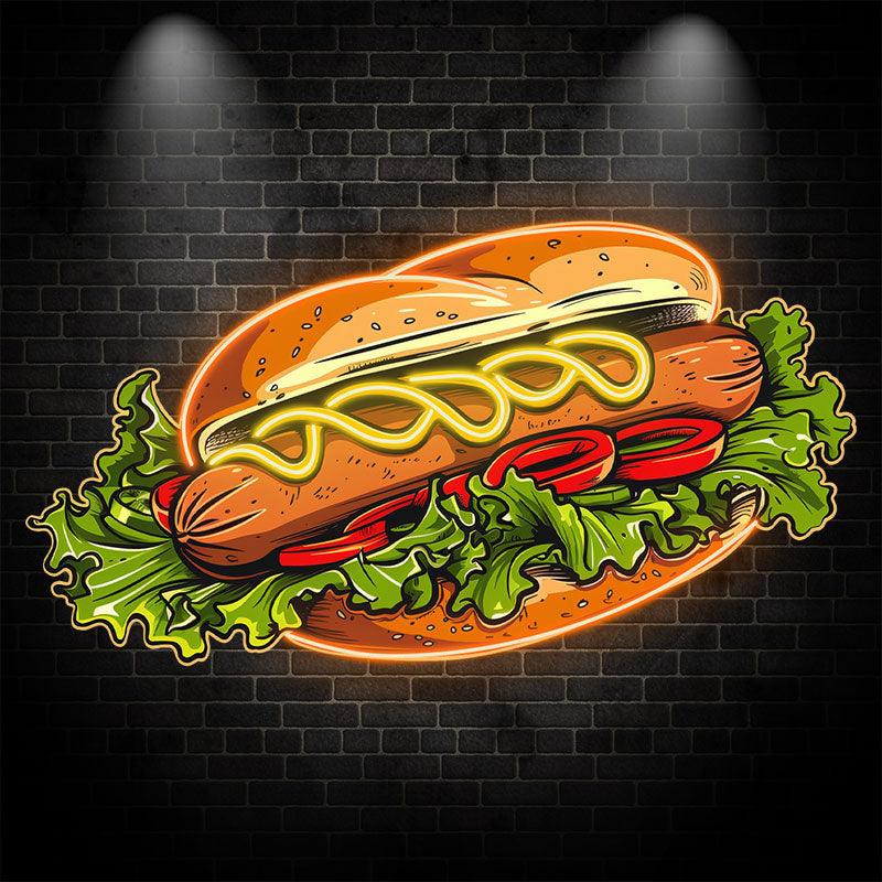 Creative Big Hamburger Hot Dog LED neon sign by NeonCS