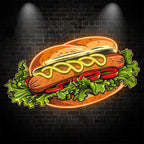 Creative Big Hamburger Hot Dog LED neon sign by NeonCS