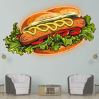 Creative Big Hamburger Hot Dog LED neon sign product image