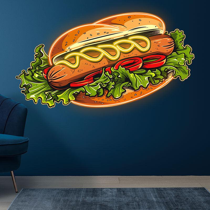 Creative Big Hamburger Hot Dog LED neon sign product image