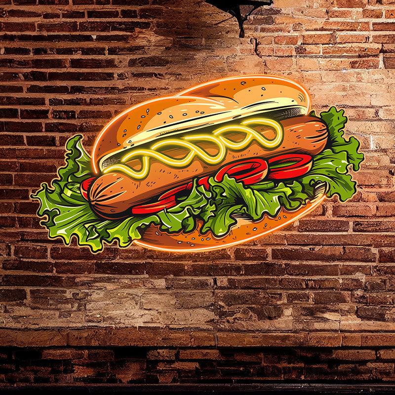 Creative Big Hamburger Hot Dog LED neon sign product image
