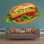 Creative Big Hamburger Hot Dog LED neon sign product image
