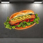 Creative Big Hamburger Hot Dog LED neon sign product image