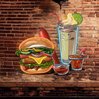 Creative Hamburger Holder Hot Dog Ice LED neon sign product image