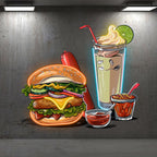 Creative Hamburger Holder Hot Dog Ice LED neon sign product image