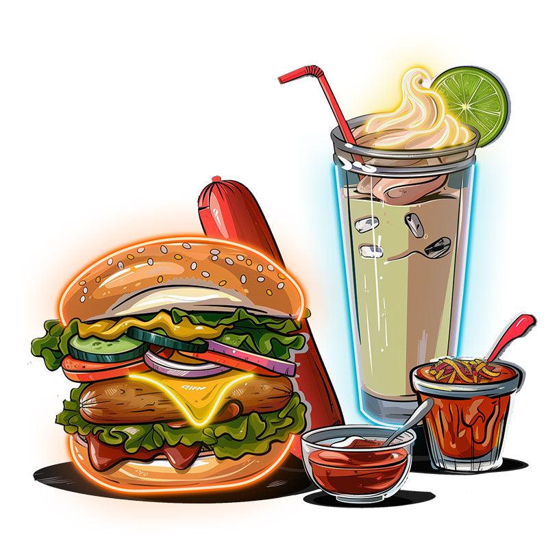Creative Hamburger Holder Hot Dog Ice LED neon sign product image