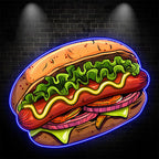 Creative Hamburger Clip Hot Dog LED neon sign by NeonCS