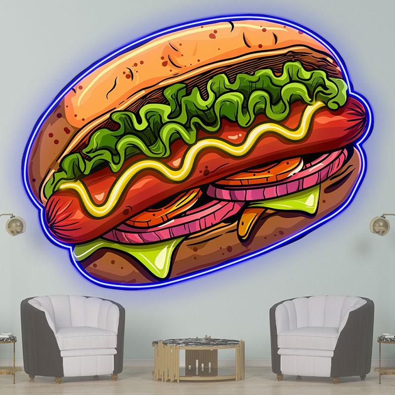 Creative Hamburger Clip Hot Dog LED neon sign product image