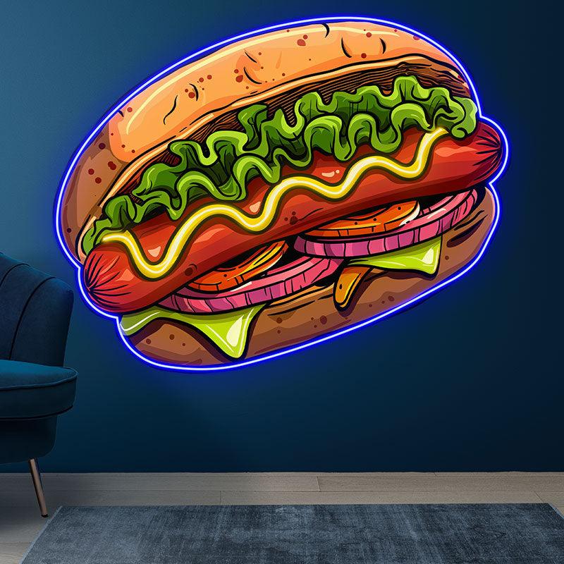 Creative Hamburger Clip Hot Dog LED neon sign product image