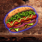 Creative Hamburger Clip Hot Dog LED neon sign product image