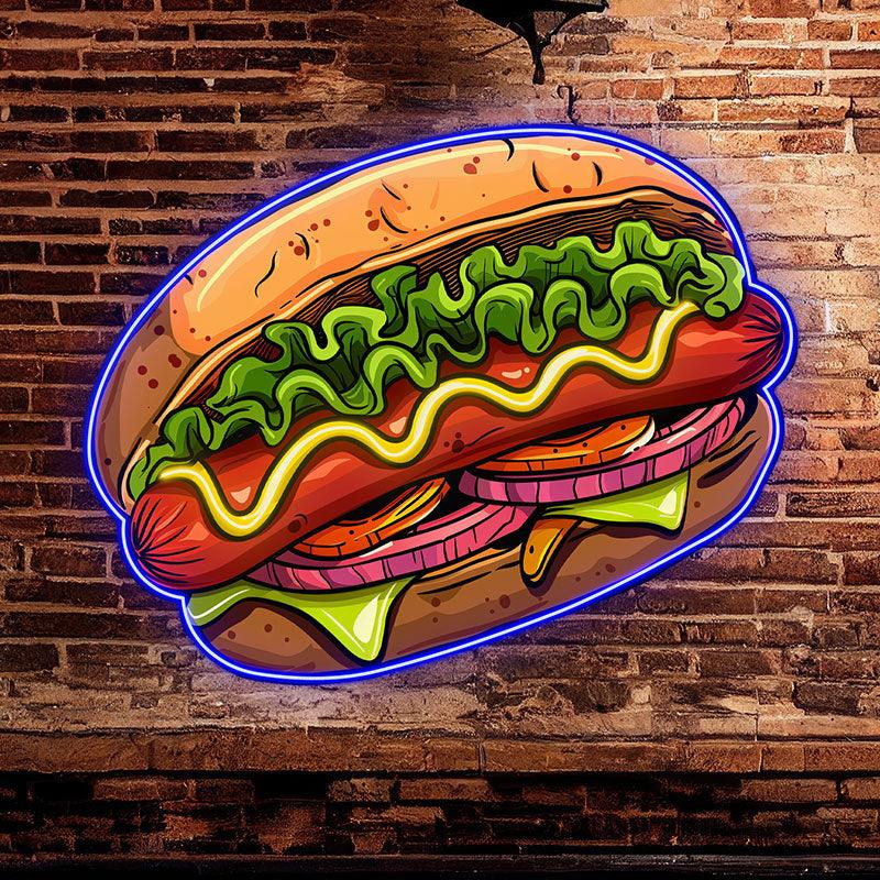 Creative Hamburger Clip Hot Dog LED neon sign product image