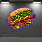Creative Hamburger Clip Hot Dog LED neon sign product image
