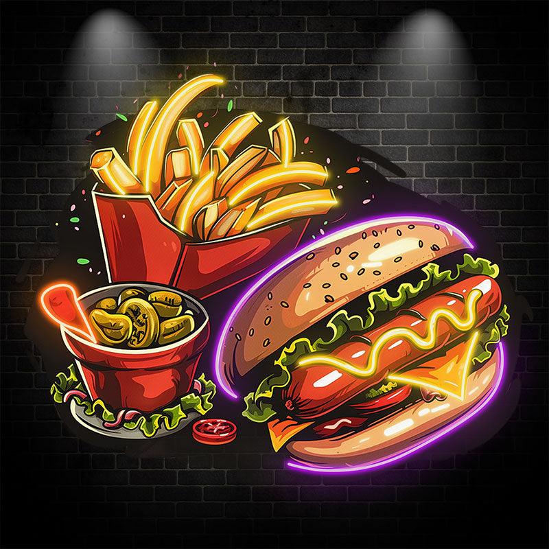 Tasty Set Burger Fries & Ice Cream LED neon sign by NeonCS