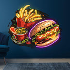 Tasty Set Burger Fries & Ice Cream LED neon sign product image