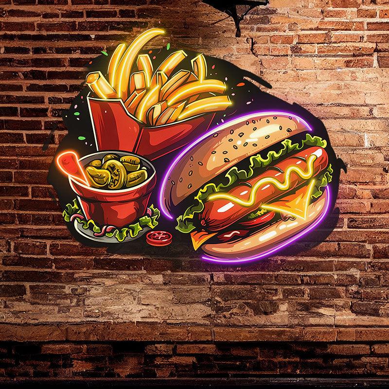 Tasty Set Burger Fries & Ice Cream LED neon sign product image