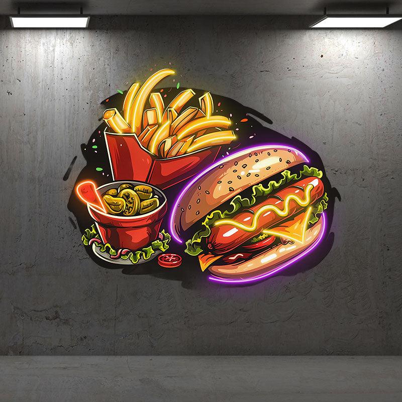 Tasty Set Burger Fries & Ice Cream LED neon sign product image