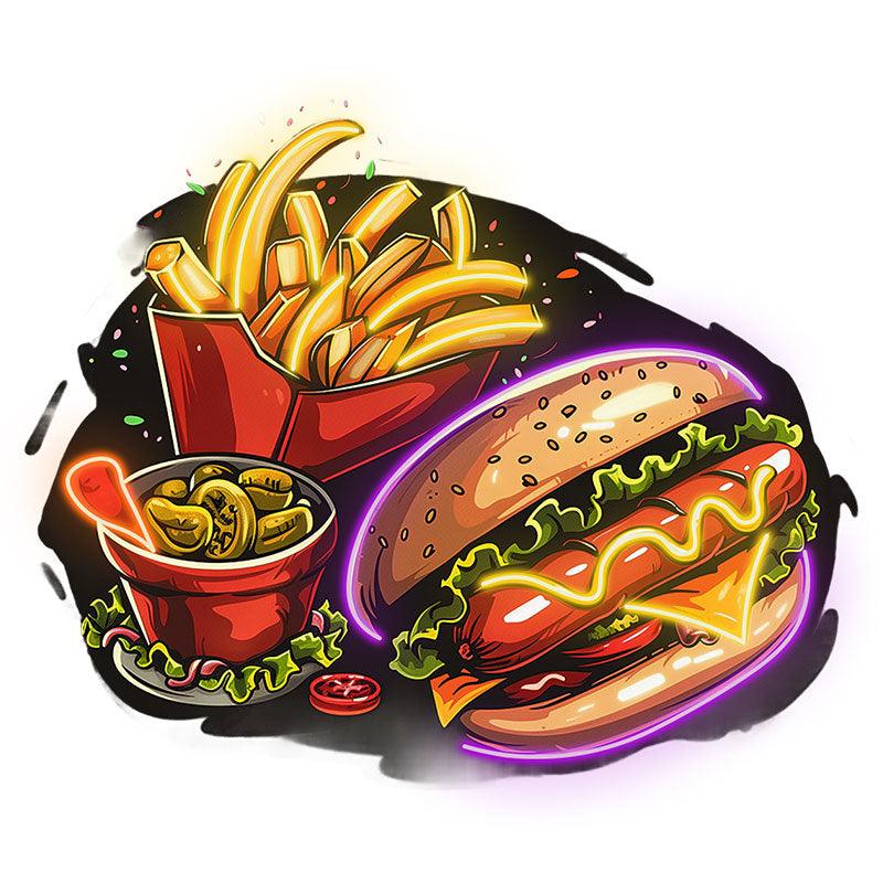 Tasty Set Burger Fries & Ice Cream LED neon sign product image