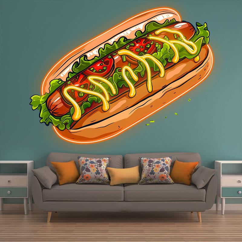 Creative Tasty Burger Big Burger with LED neon sign product image