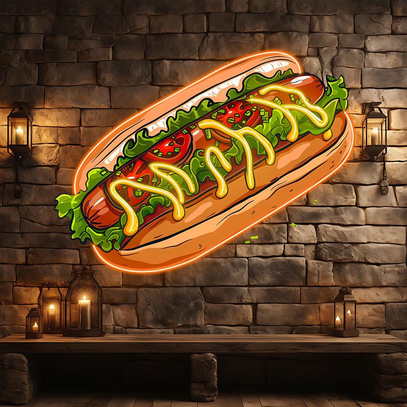 Creative Tasty Burger Big Burger with LED neon sign product image