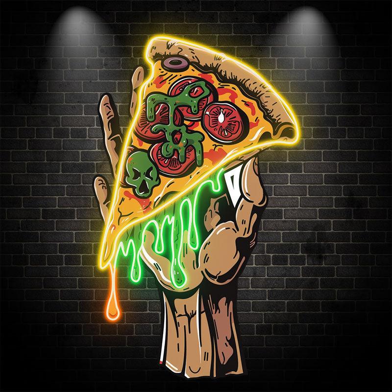 Delicious Pizza Large Hand-held Pizza LED neon sign by NeonCS