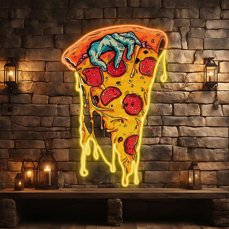 Fun Pizza Juicy Delicious Pizza with LED neon sign product image