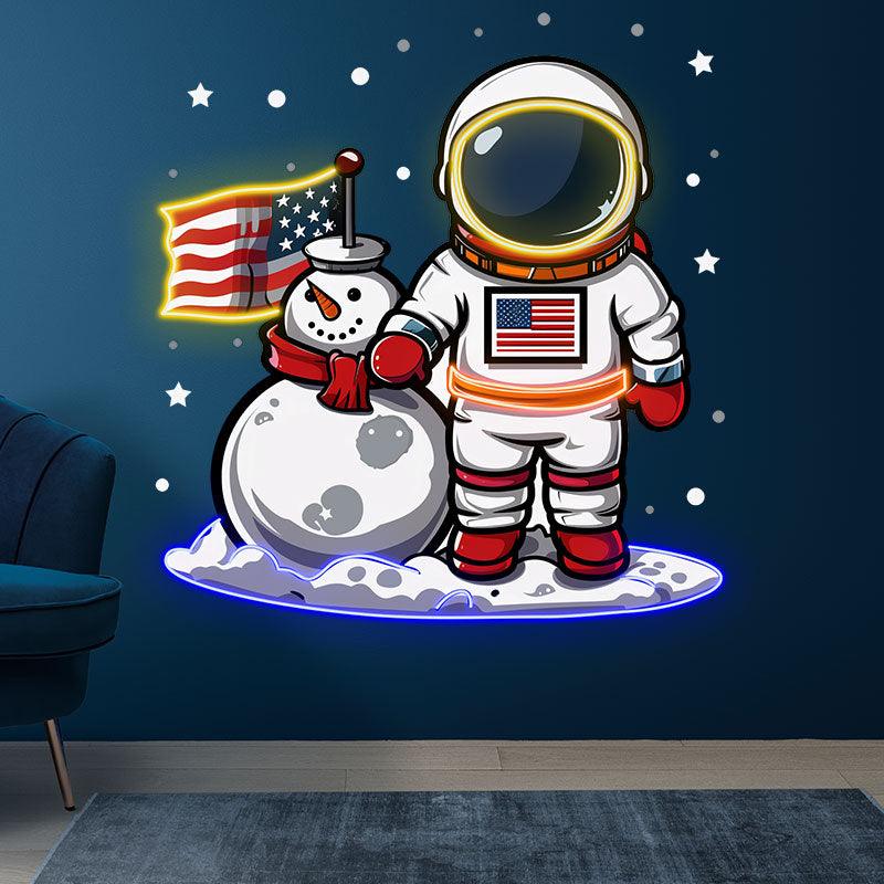 Christmas Astronauts and Snowmen: a LED neon sign product image