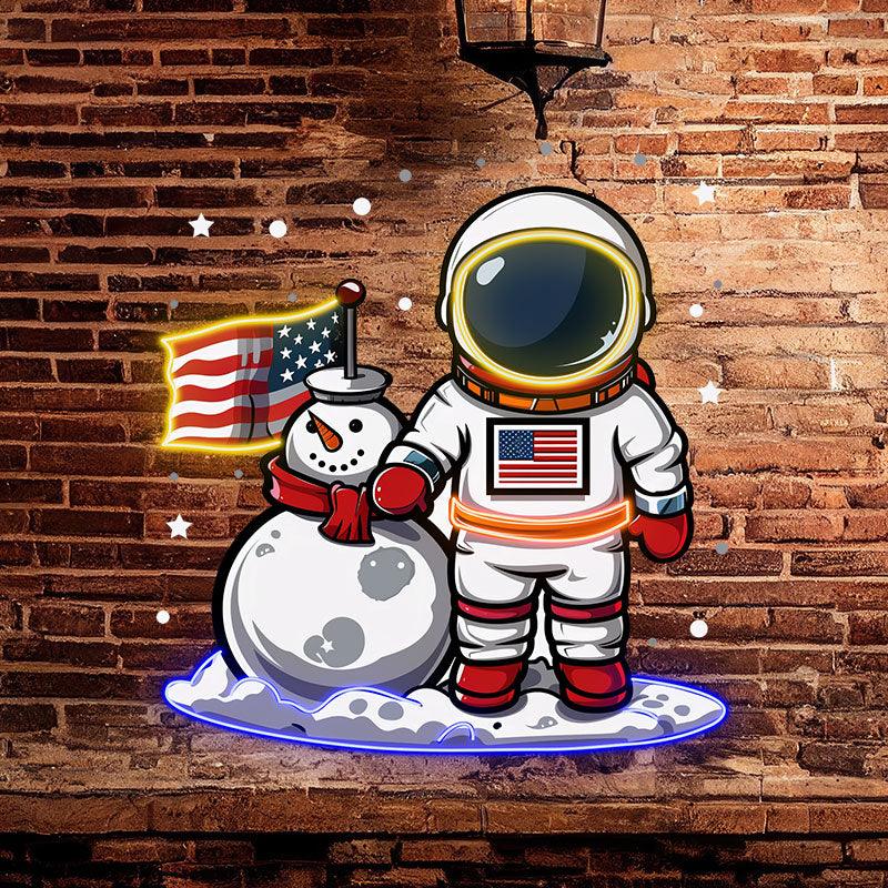 Christmas Astronauts and Snowmen: a LED neon sign product image