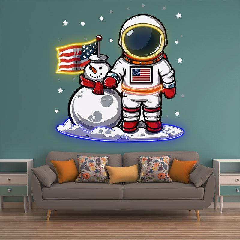 Christmas Astronauts and Snowmen: a LED neon sign product image