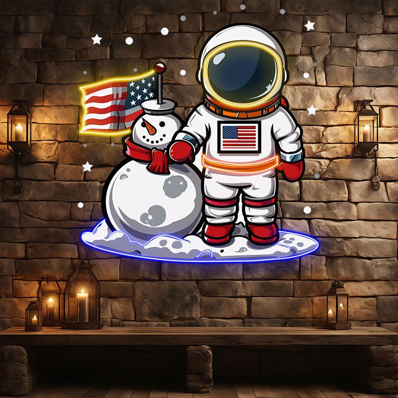 Christmas Astronauts and Snowmen: a LED neon sign product image